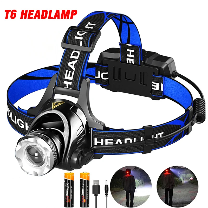 Outdoor Power Head - Powerful LED Induction Headlamp USB/DC Rechargeable