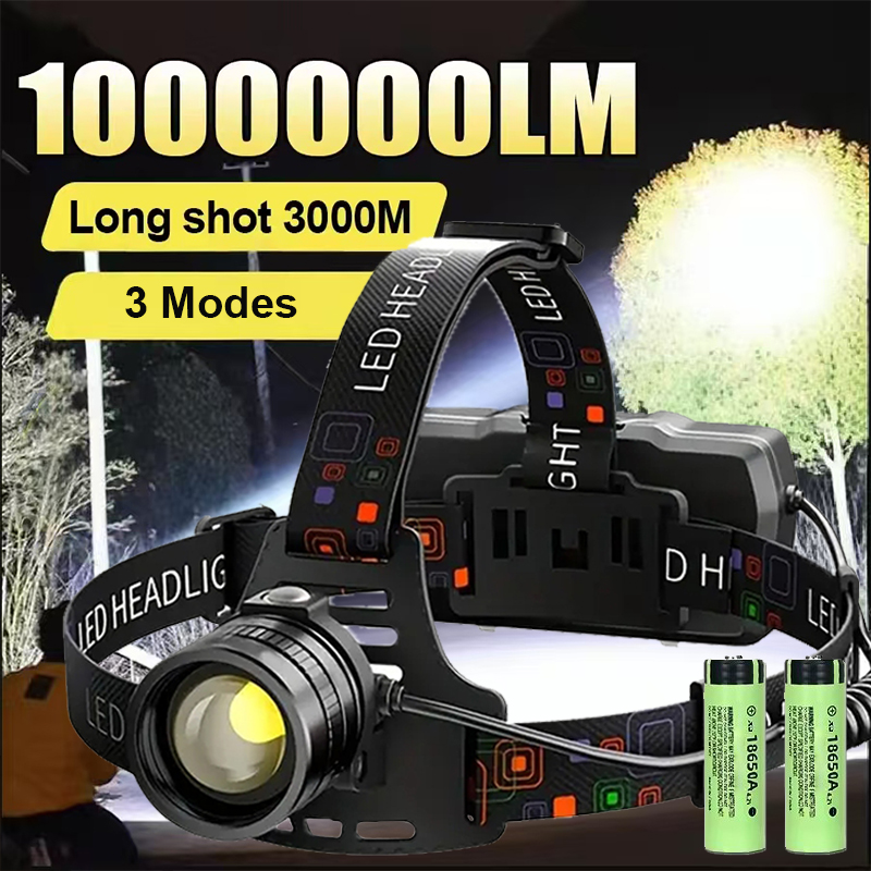 Outdoor Power Head - Powerful LED Headlamp Rechargeable Telescopic Zoomable