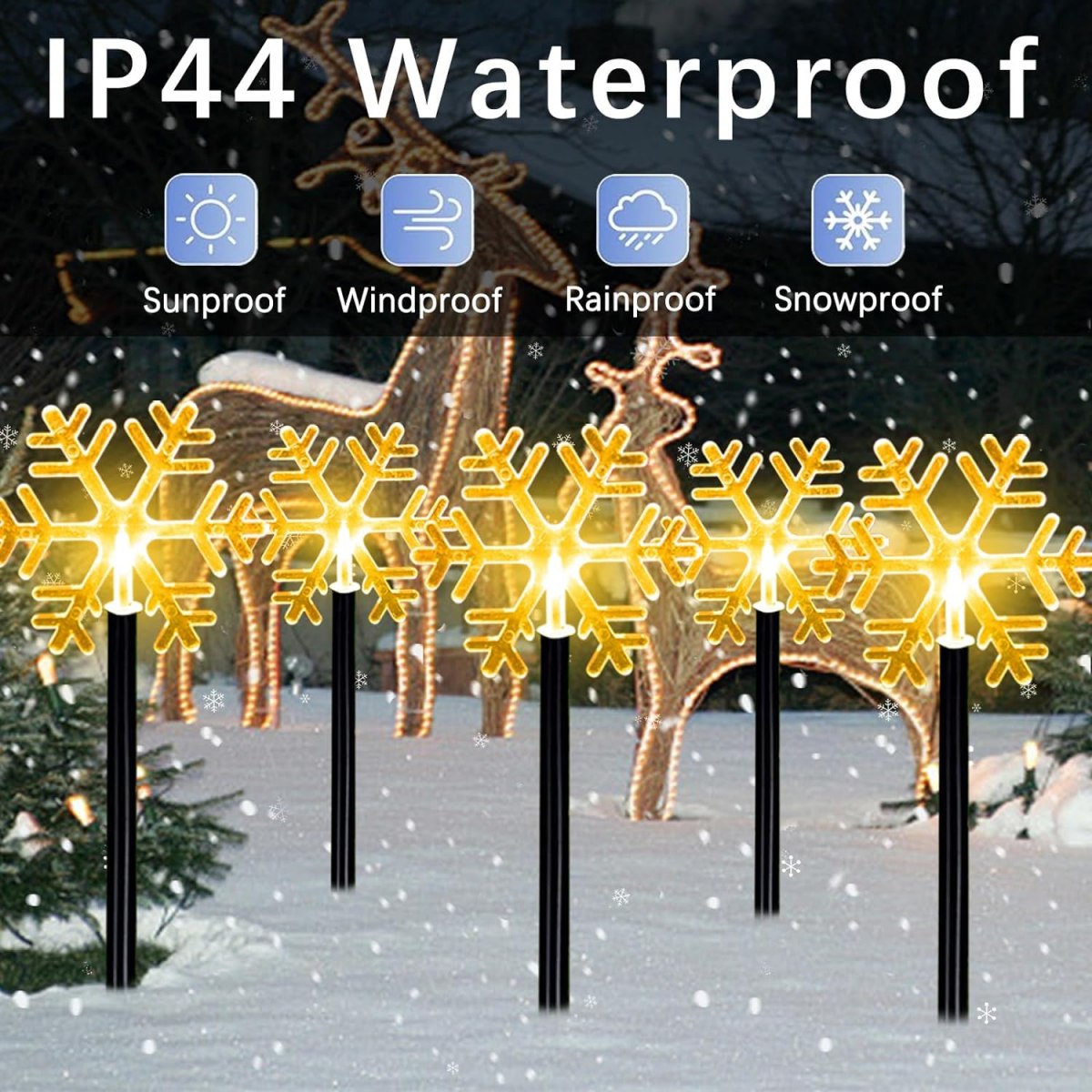 5Pcs Christmas Pathway Lights  - Outdoor Solar Power Xmas Lights review and price