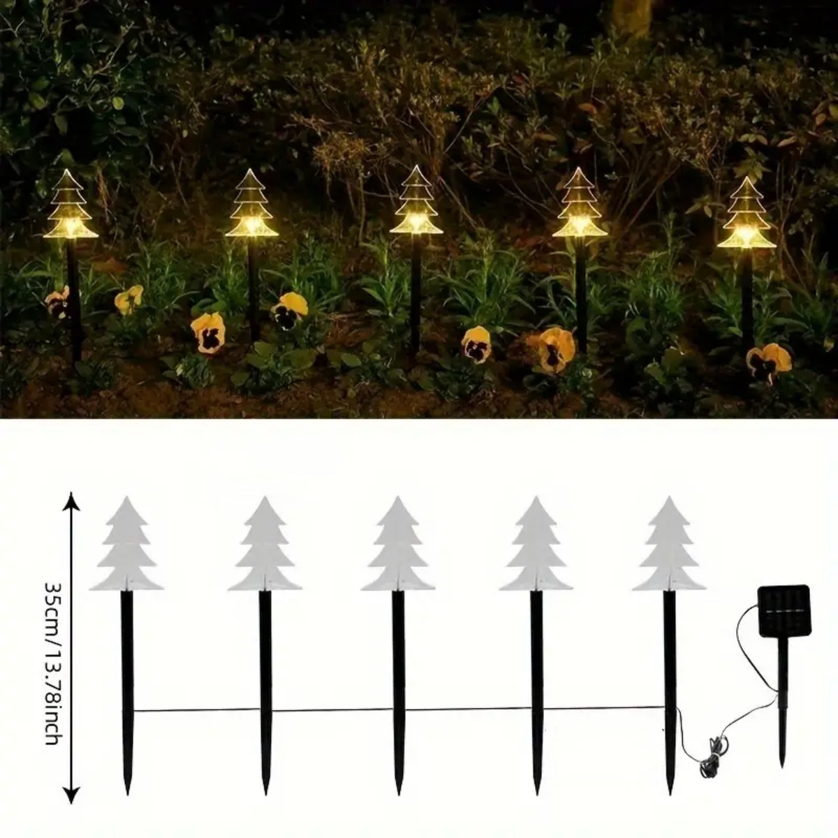 5Pcs Christmas Pathway Lights  - Outdoor Solar Power Xmas Lights review and price