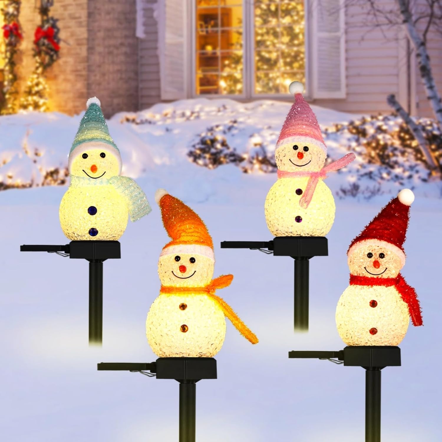 LED Snowman Solar Garden Light - Outdoor Solar Power Xmas Lights review and price