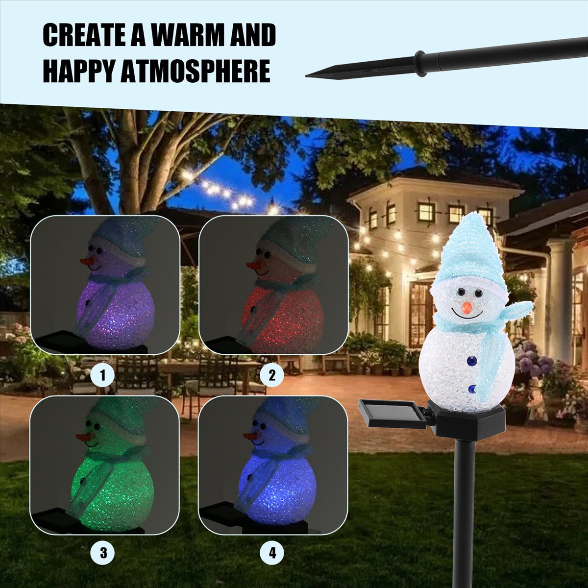 Carefree- Snowman Solar Lights - Outdoor Solar Power Xmas Lights review and price