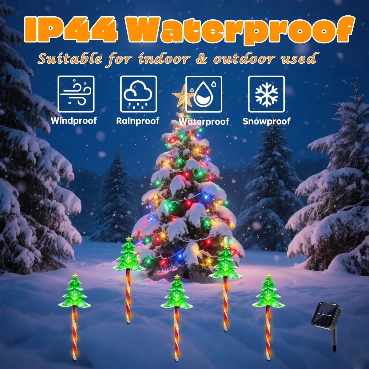 Pop 5pcs/set LED Xmas Tree Dec - Outdoor Solar Power Xmas Lights review and price