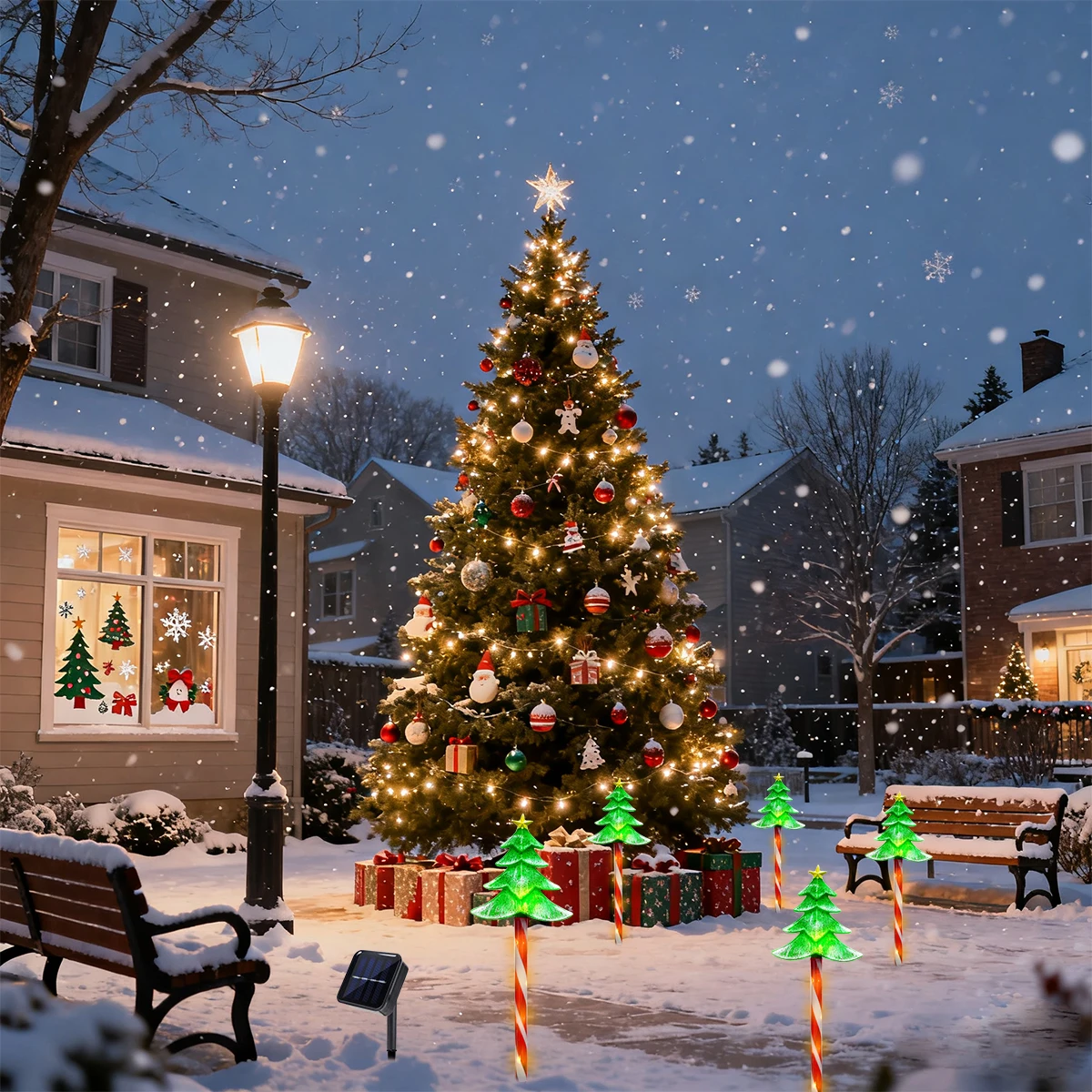 Pop 5pcs/set LED Xmas Tree Dec - Outdoor Solar Power Xmas Lights review and price