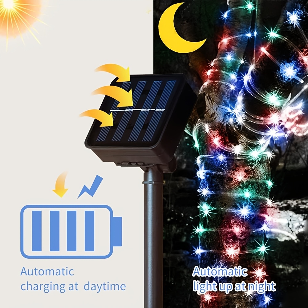 Solar Rope Light 8 Mode Waterp - Outdoor Solar Power Xmas Lights review and price