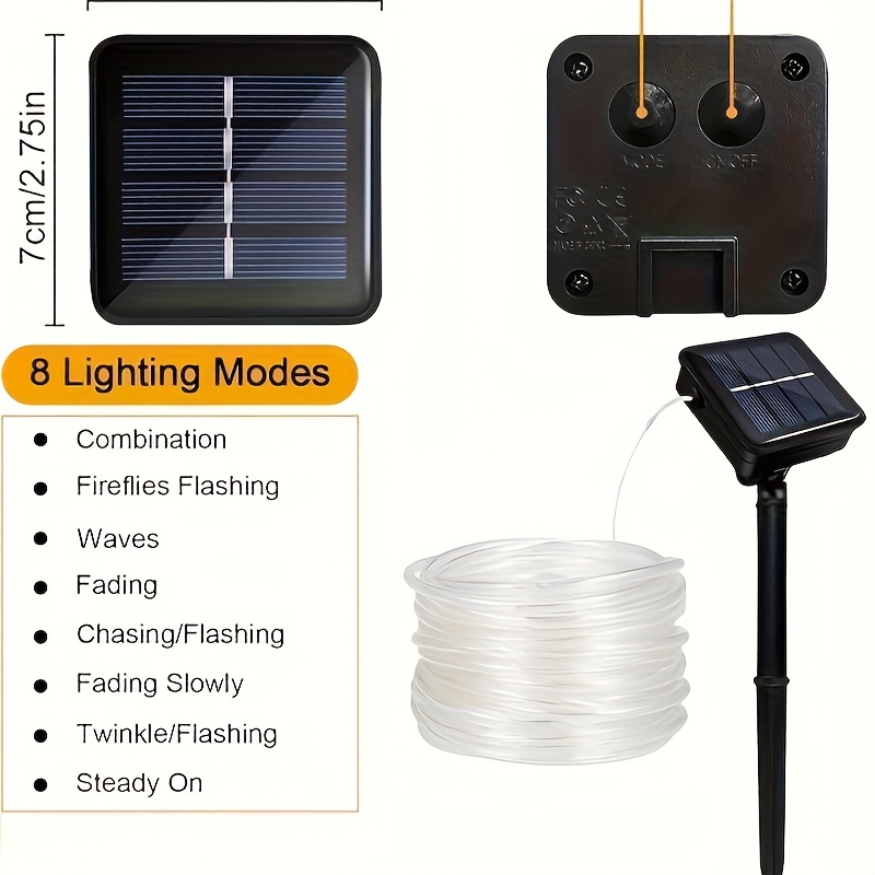 Solar Rope Light 8 Mode Waterp - Outdoor Solar Power Xmas Lights review and price