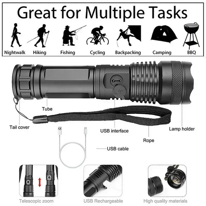 High Power XHP70 Led Flashligh - Outdoor Power For Camping review and price